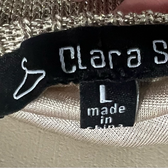 Gold Woven Midi Spaghetti Strap Dress size Large - Picture 4 of 4